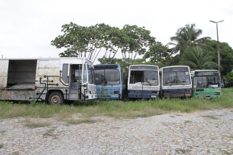 Situao dos coletivos foi alvo de denncias por parte de agentes de trnsito, que temem a proliferao de focos do mosquito Aedes aegypti na regio. Diretor de trnsito do rgo, Joo Bezerra, afirma que a queixa do grupo  'calnia'. (Foto: Evilazio Bezerra/O POVO)