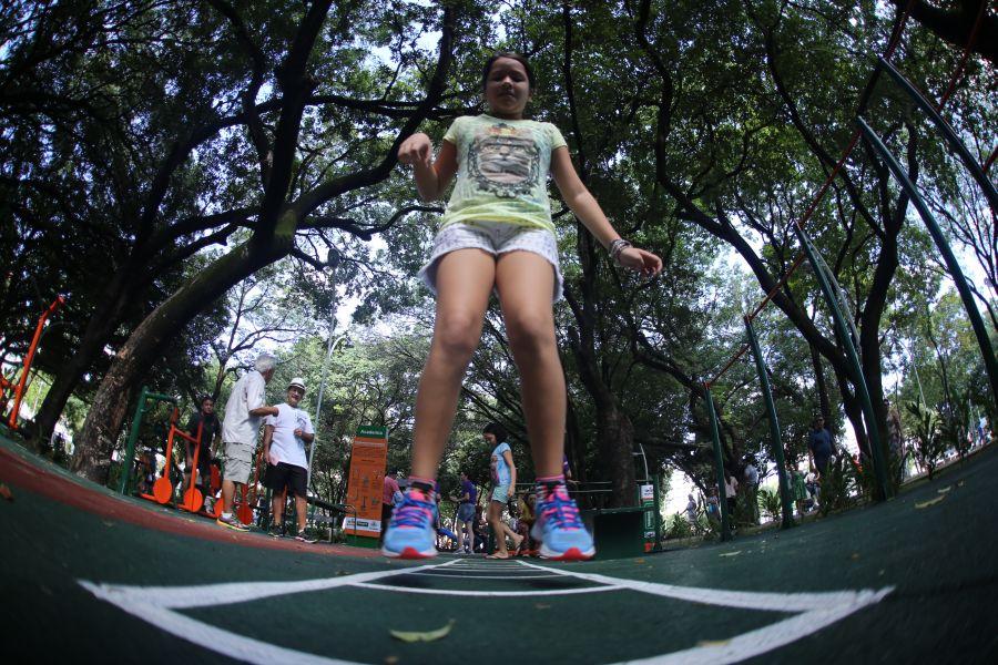 Mais conhecido como Praa das Flores, o Bosque Eudoro Correia foi reinaugurado na manh deste domingo, 15 | Fotos: Camila de Almeida/O POVO