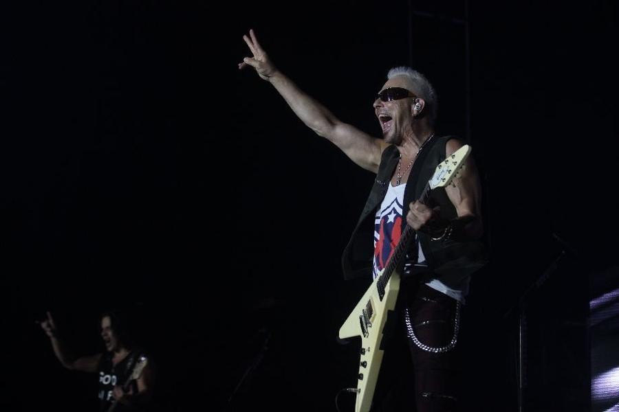 Os Scorpions, pioneiros no hard rock alemo, vieram a Fortaleza celebrar seus 50 anos de histria. O show aconteceu no Centro de Formao Olmpica, no Castelo, nesta quinta-feira, 8 de setembro (Foto: Mateus Dantas/O POVO)