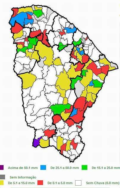 Chove em 77 municpios cearenses 